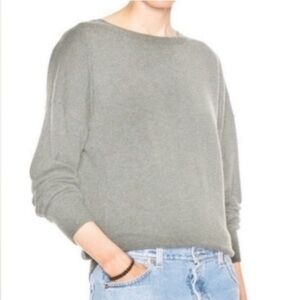 Community Aritzia Cashmere Ribbed Dolman Sleeve Stretch Sweater Grey Size Small